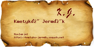 Kmetykó Jermák névjegykártya